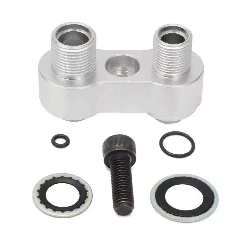 AC Compressor Billet Straight Adapter Fitting CNC Aluminium Rebuild LS GM R4