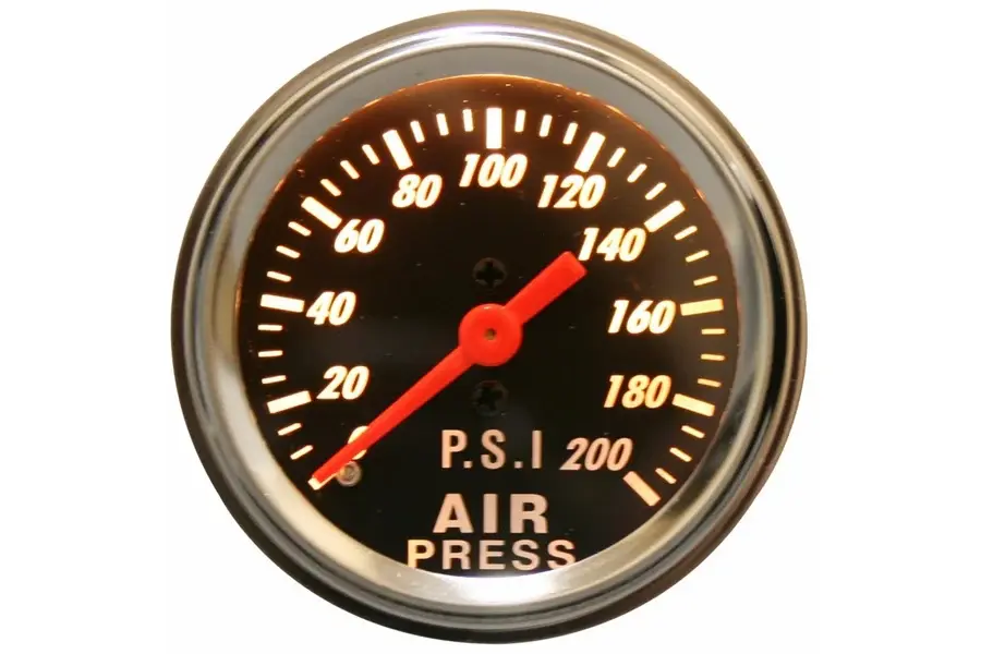 Bulldog Winch 0-150PSI Twin Air Pressure Gauge 2in Analog Mechanical - Lighted