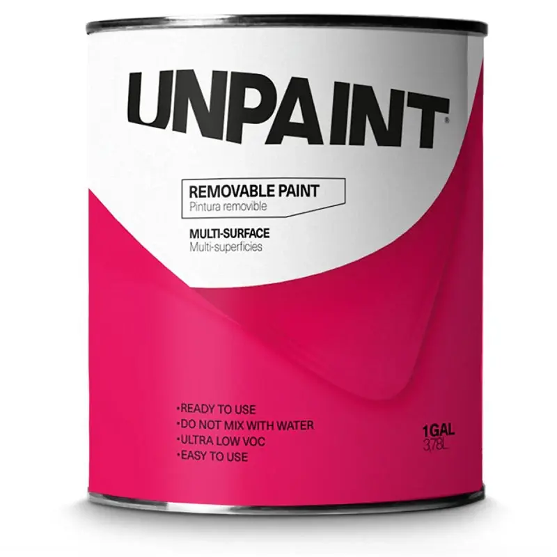 UNPAINT 300 0002 000003 Removable Paint, Lucid, 1 gal, 128 to 170 sq-ft Coverage Area