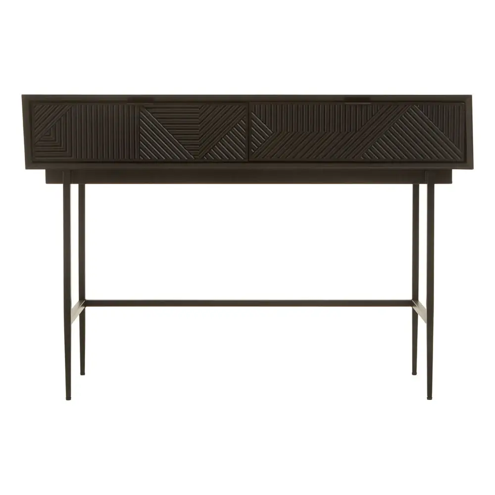 Soft Industrial Collection Jakar Console Table - Onyx Finish
