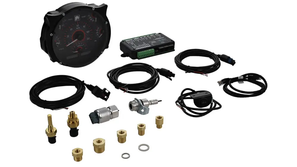 Dakota Digital VHX Speedometer, Carbon Fiber w/Red Backlight, 1966-77 Ford Bronco