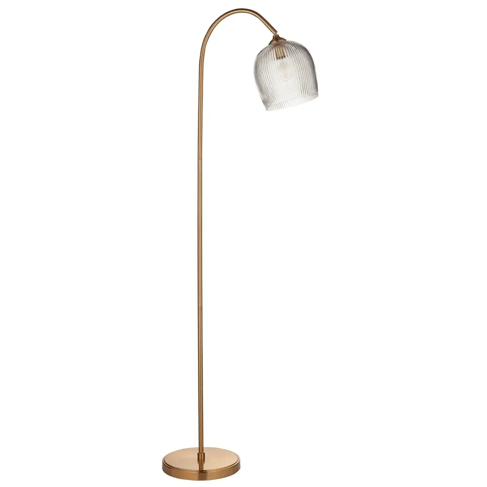 Ashcroft Ribbed Floor Lamp - Brushed Aged Warm alloy