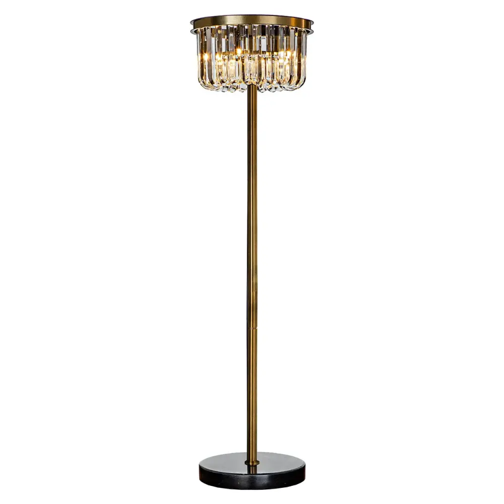 Dagmar Marble Base Floor Lamp - Copper-brown