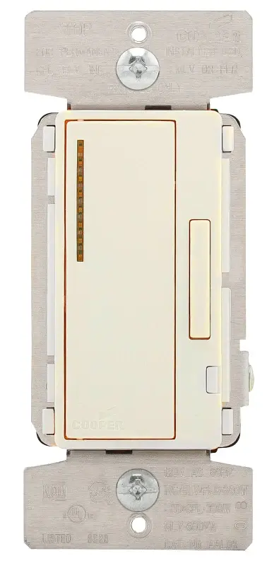 Eaton Wiring Devices AAL06-C2-K Automated Dimmer, 5 , 120 V, 300 W, CFL, LED Lamp, 3-Way, Ivory/Light Almond/White