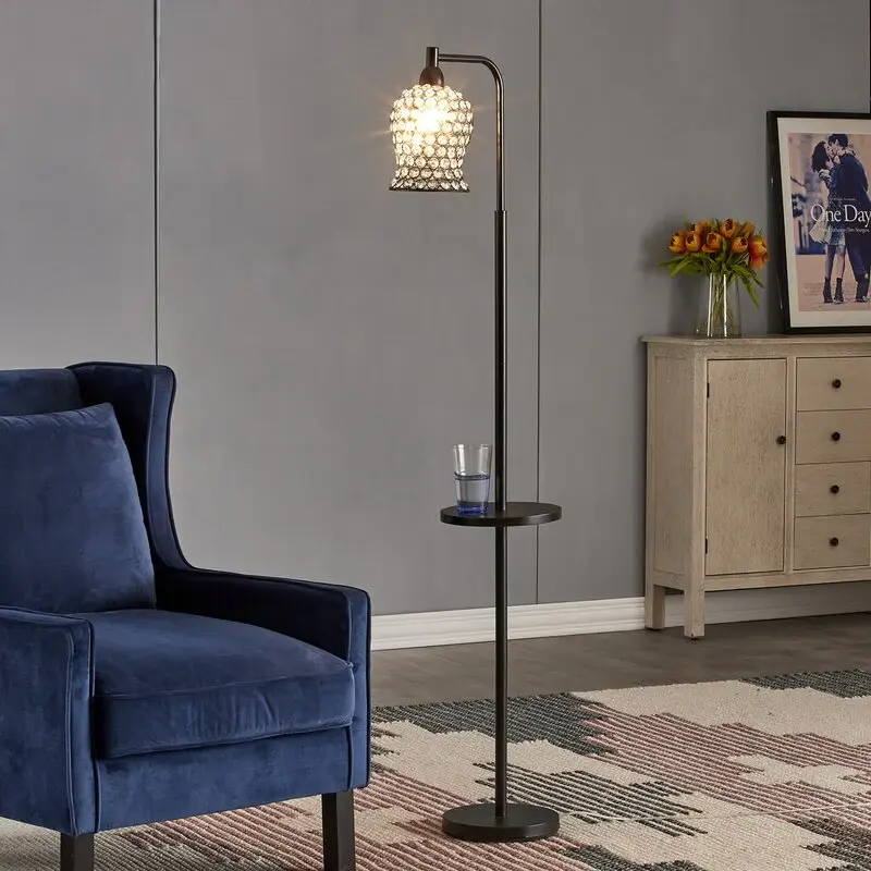 Maxax 65in Arched Midnight Tray Floor Lamp Crystal Accent #F69
