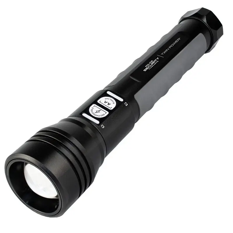 Police Security Twin Power Series 97715 Flashlight, AA Battery, Alkaline, Lithium-Ion Battery, LED Lamp, 7 hr Run Time