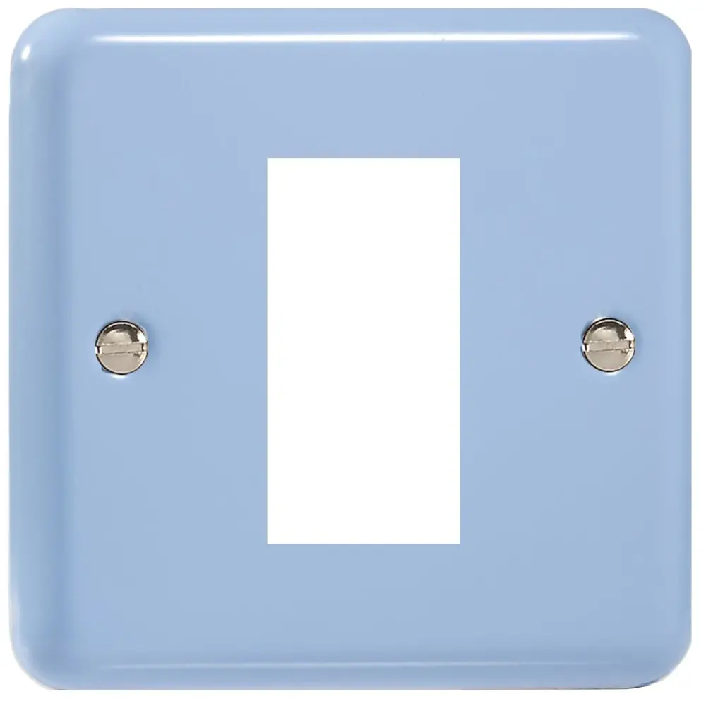 Varilight Single Size Data Grid Face Plate 1 Data Module Width, Enduring Lily Duck Egg Blue XYG1.DB - Waterproof IP67 Rated