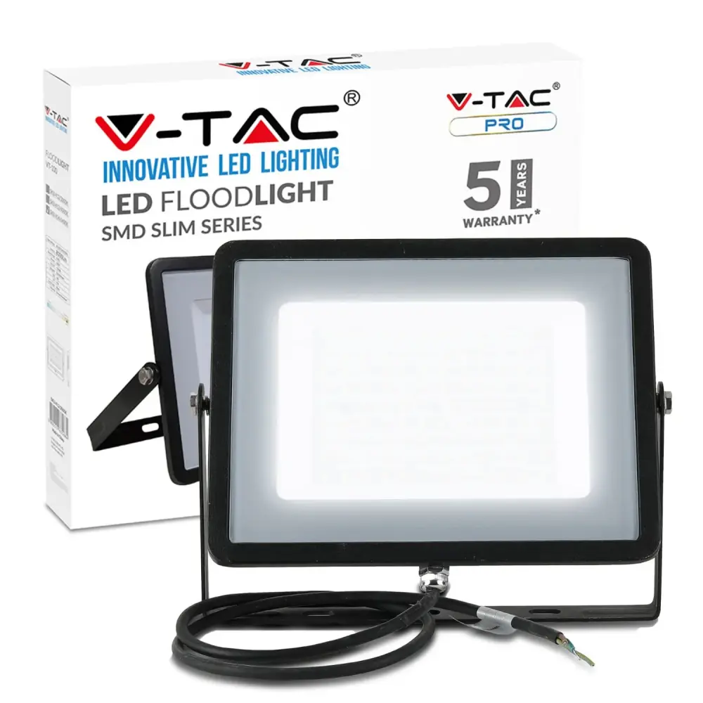 V-TAC LED Floodlight Outdoor 100W Flood Lights | 8000 Lumens LED Work Airy | Waterproof IP65 | White 6400K Stadiums Sports...