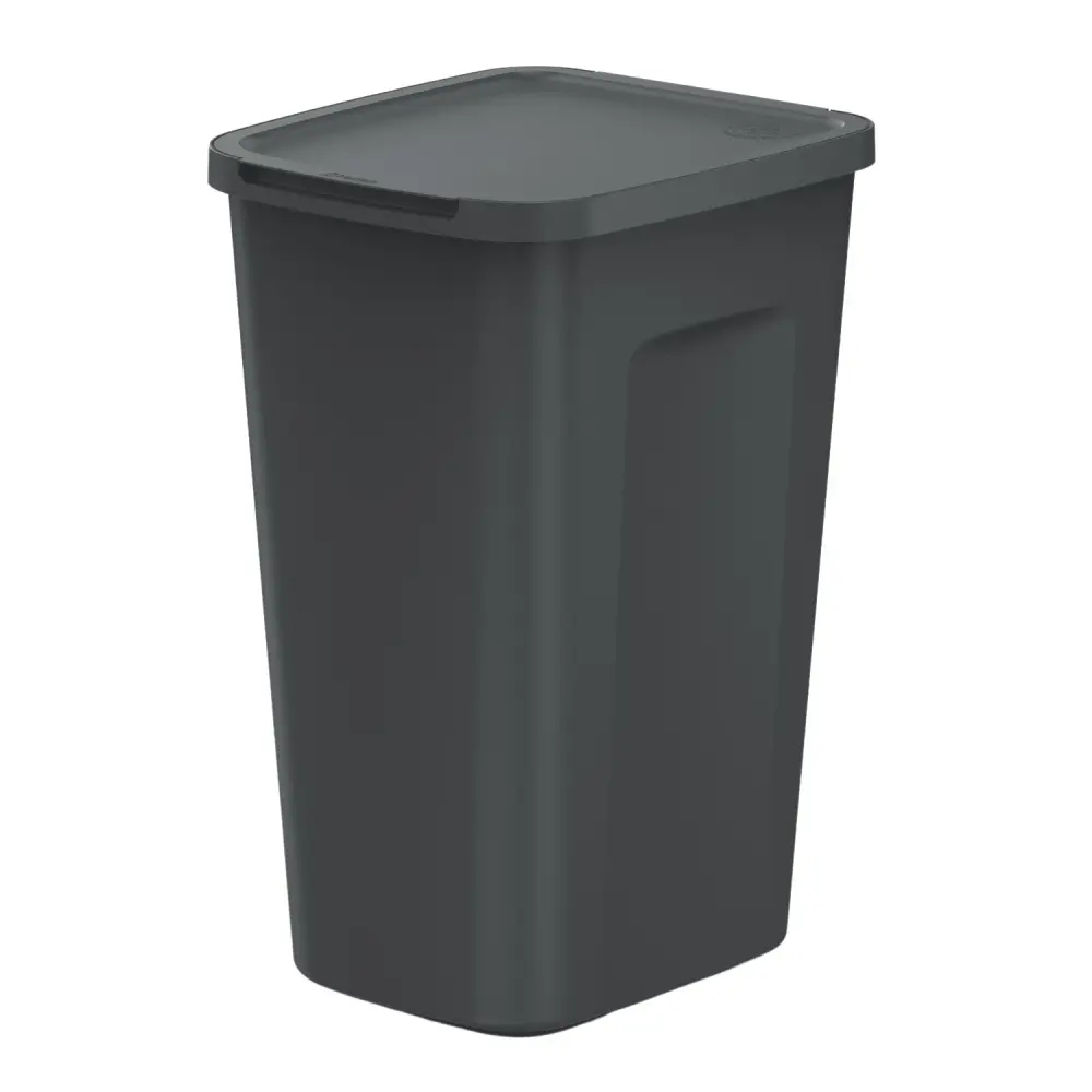 Keden trash garbage can, capacity 50 liters, jet-black, COMPACTA Q PLUS