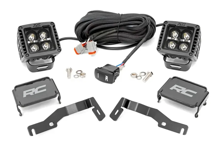 2024-25 Toyota Tacoma Rough Country Onyx Series LED Ditch Light Kit (Amber DRL)