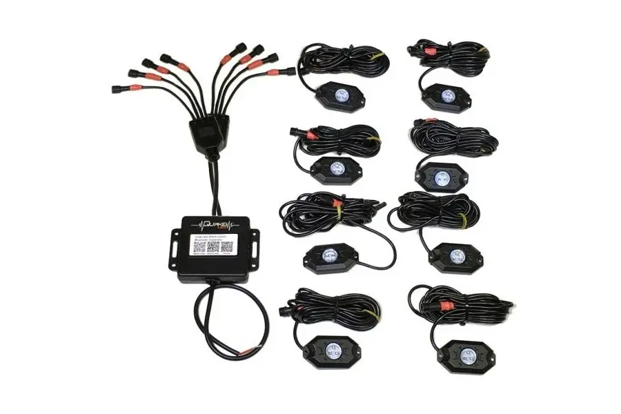 Quake LED 8pc Rock Lights - Quad Lock - RGB Accent (Controller Included)