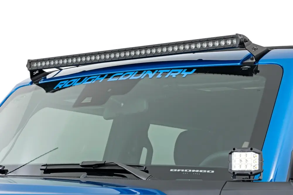 40" LED Light Kit, Upper Windshield, Black Single Row, 2021+ Ford Bronco