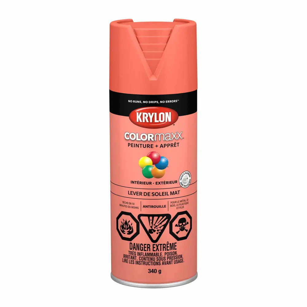Krylon COLORMAXX Paint + Primer Non-glossy Sunrise, 340 g