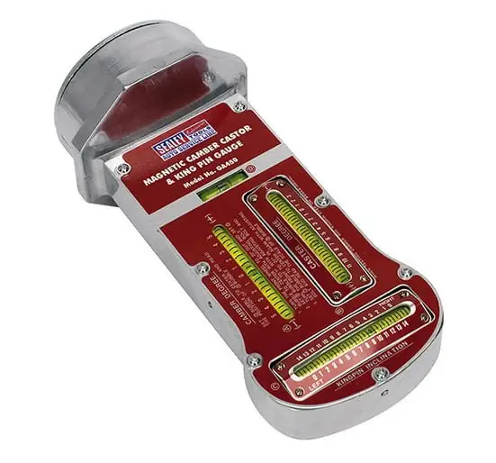 Sealey GA450 Magnetic Camber Castor & Kingpin Gauge - Steering, Hub & Suspension Zinc Plated
