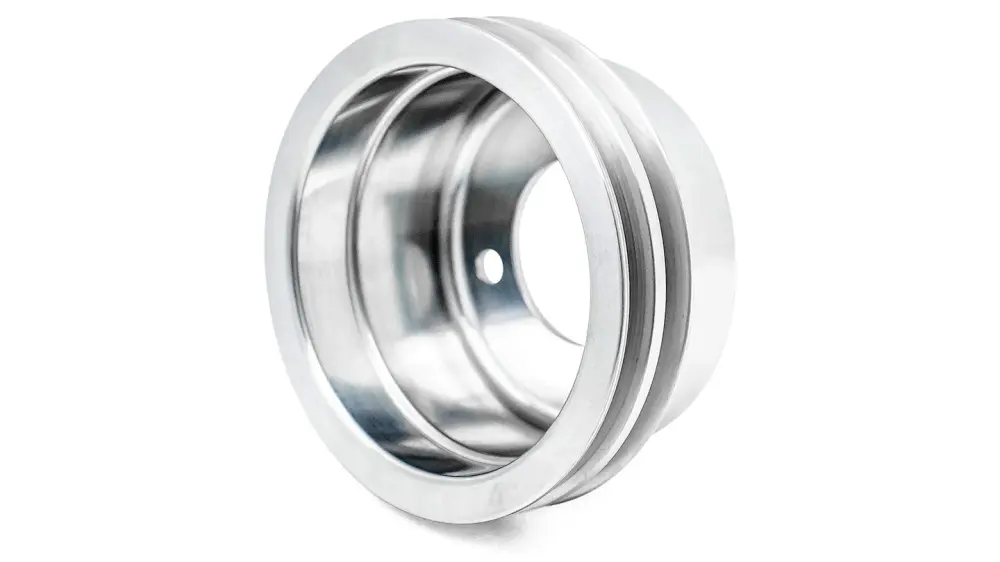 Dual Groove Billet Aluminum Crank Shaft Pulley, 3 or 4 Bolt, 1966-77 Ford Bronco