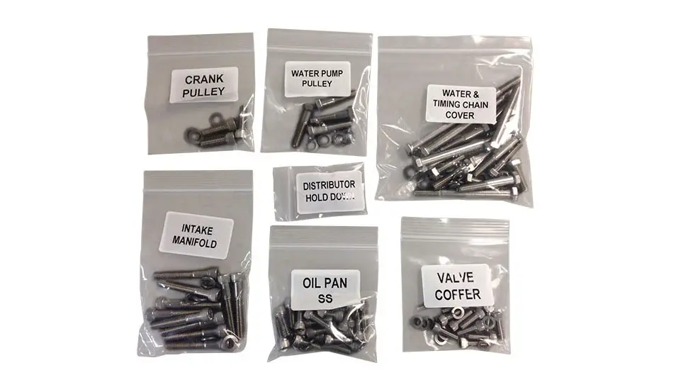 Engine Accessory Bolt Kit, Stainless Chromed, 302 V8