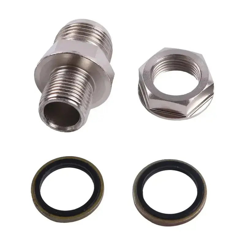 Aftermarket Kinugawa Turbo Oil Pan Return Drain Plug Adapter Fitting 10AN No Welding Chromed