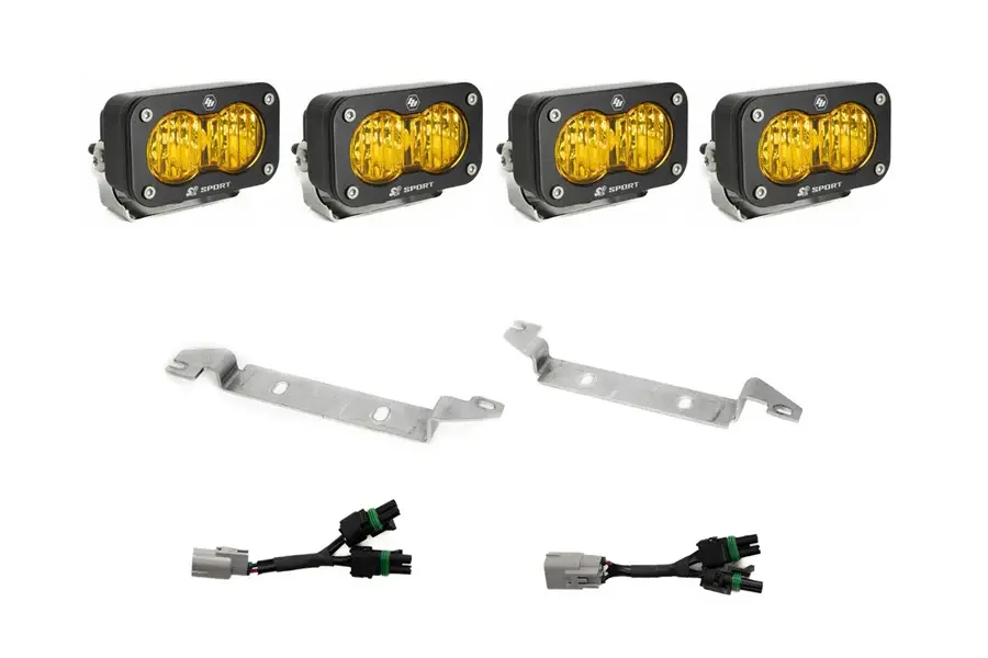 2024-25 Toyota Tacoma Baja Designs S2 Sport OEM Fog Light Replacement Kit, Amber - Generous Cornering