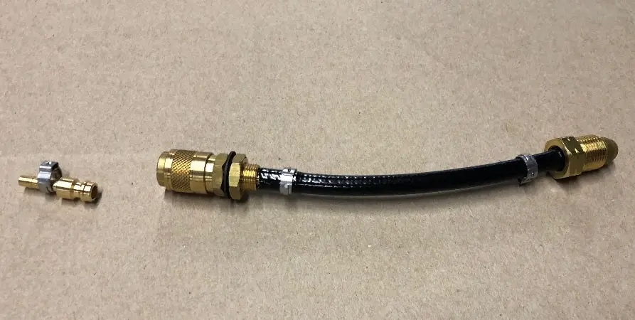 Argon Gas Hose Pigtail Adapter 5/8-18 Right Hand Thread to Female Efficient Disconnect