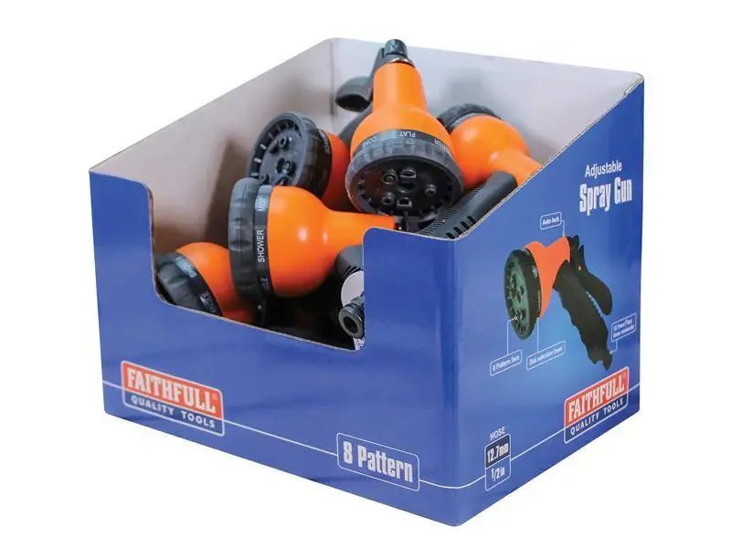 Faithfull Synthetic 8 Pattern Adjustable Spray Gun (Bulk Pack 8)