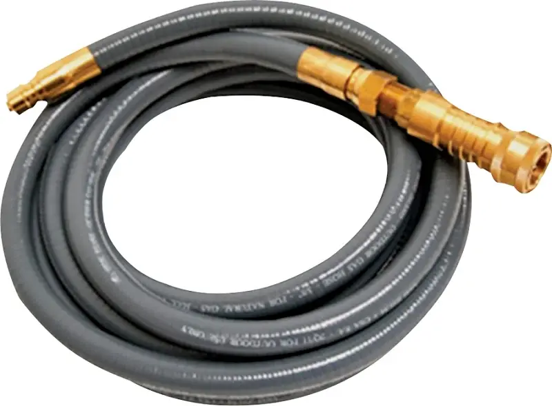 Mr. Heater F273720 Hose Assembly, 12 ft L, 3/8 FIP x 3/8 Male Flare, Thermoplastic, Charcoal