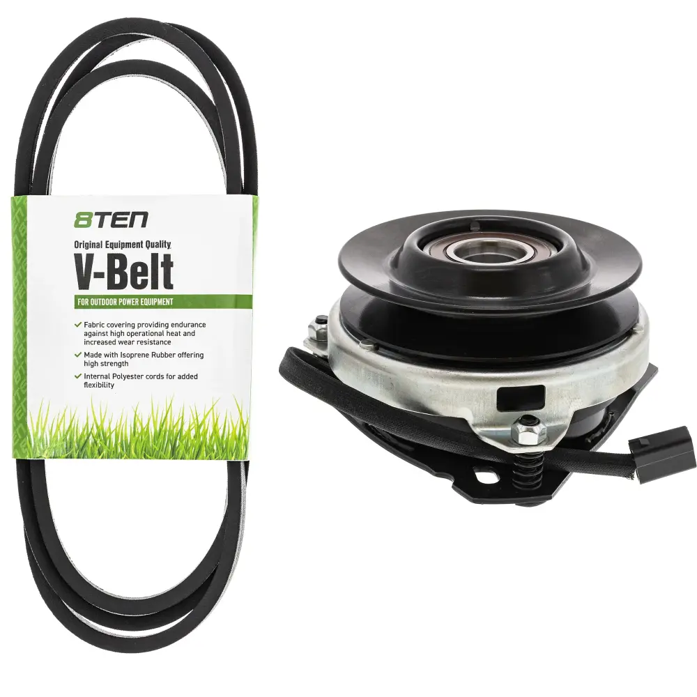 Electric PTO Clutch & Belt Kit Craftsman Husqvarna MTD Troy-Bilt AYP Snapper Bolens Alabaster Warner