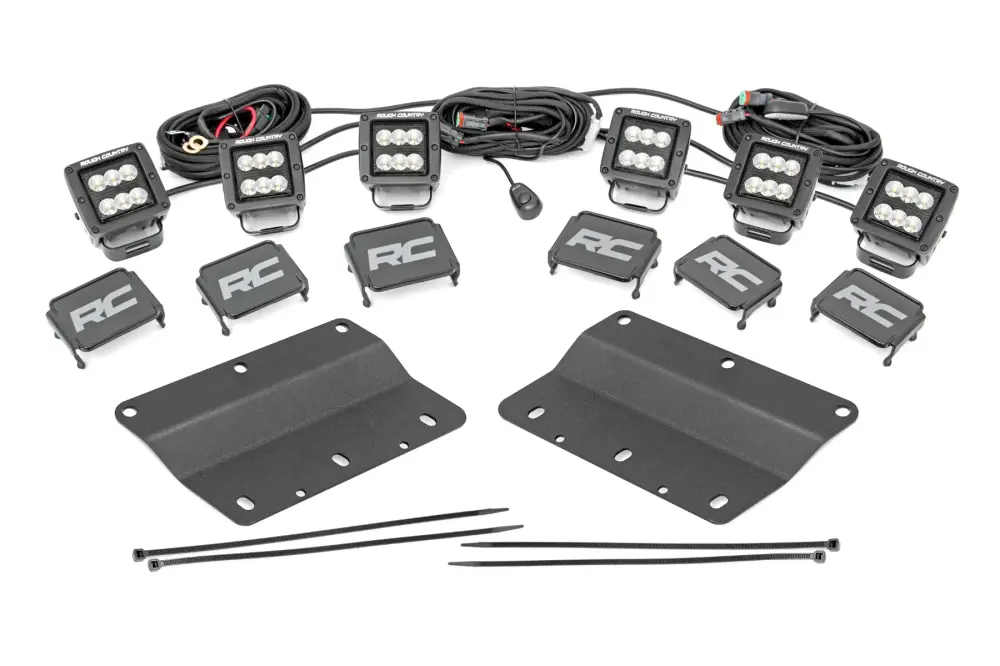 Triple LED Fog Light Kit - 2"Black Flood Pair, 2021+ Ford Bronco