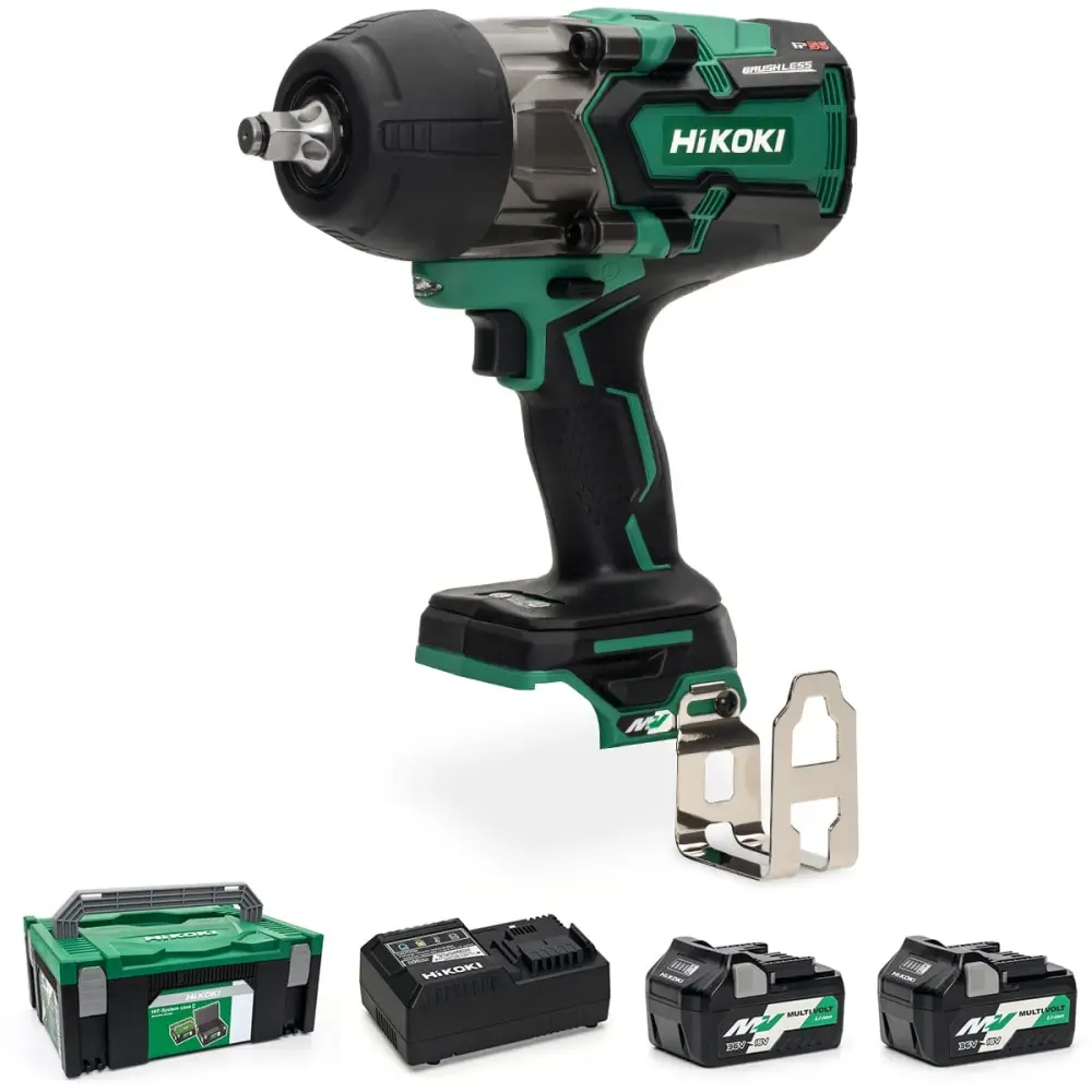 HiKOKI WR36DB/JRZ 1/2" MultiVolt Brushless Impact Wrench - 2 x 5Ah MultiVolt - WR36DB/JRZ