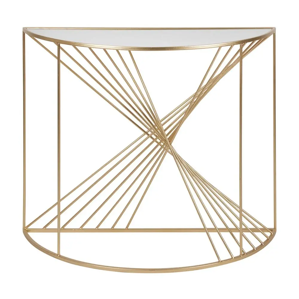 Tiffany Half Moon Console Table - Gilded
