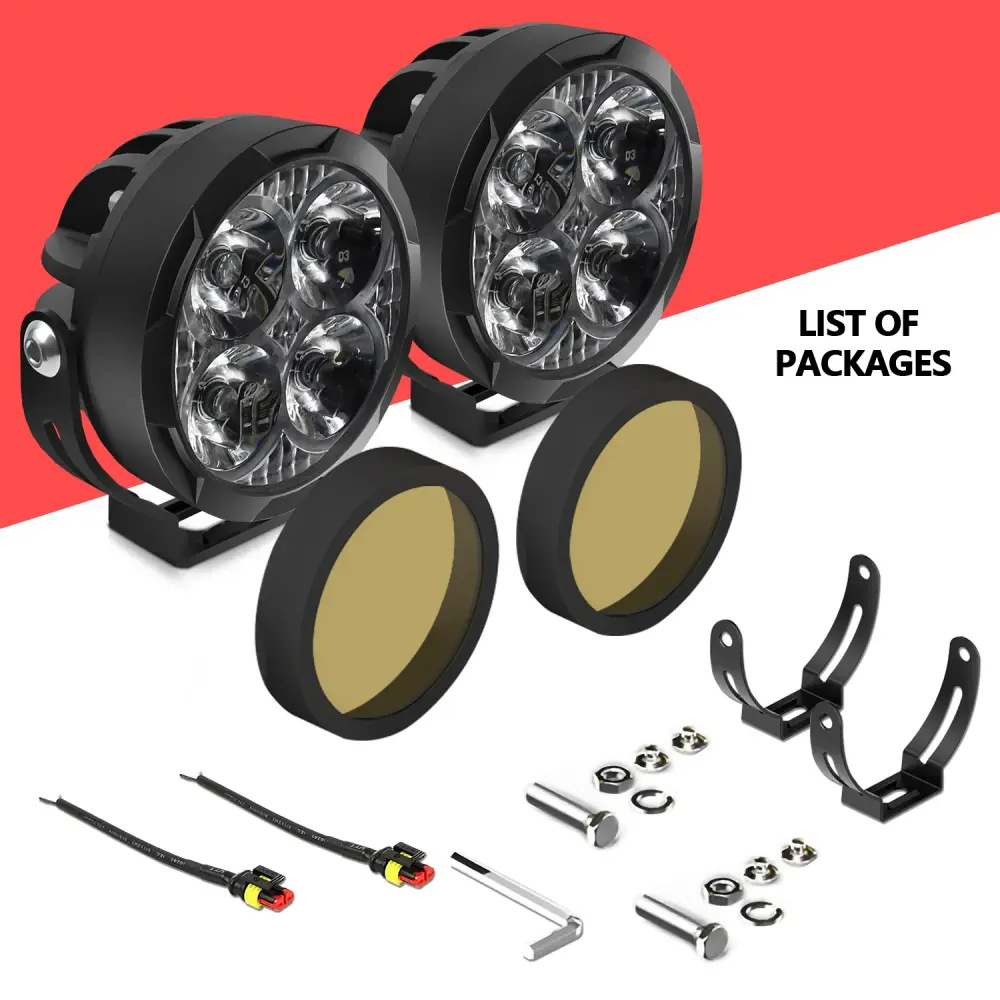 LED Pods Amber Fog Buoyant Jeep ATV Wrangler Ford Truck Pickup