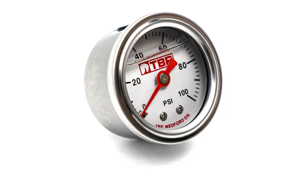 Silicone Filled Fuel Pressure Gauge - 1.5 inch, 0-100 PSI