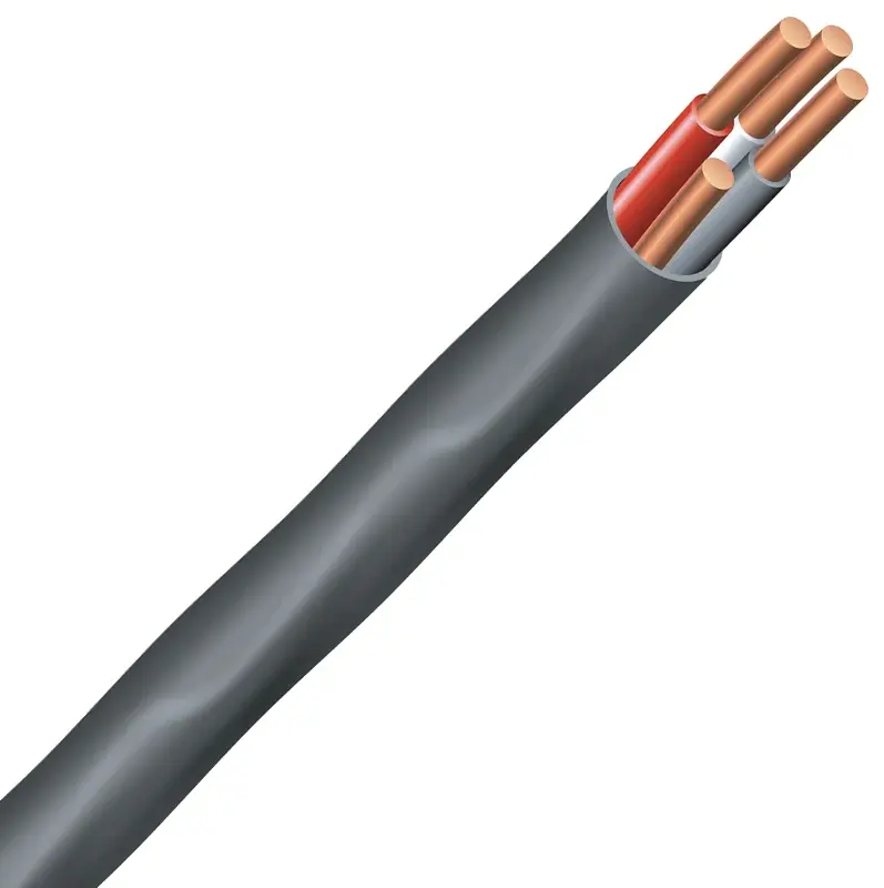 Southwire 6/3NM-WGX125 Sheathed Cable, 6 AWG Wire, 3 -Conductor, 125 ft L, Red metal Conductor, PVC Insulation