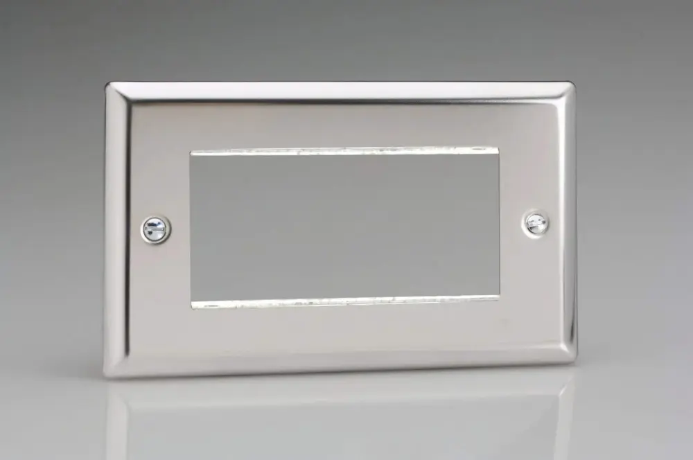 Varilight Data Grid Face Plate 3 or 4 Data Module Widths Mirror Shiny metal XCG4