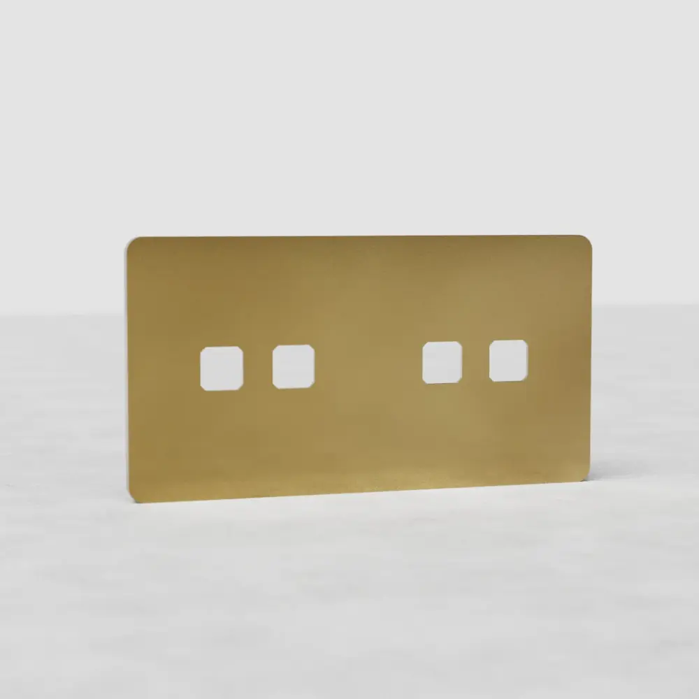 Grove Twofold 4x Switch Plate - Antique Brass
