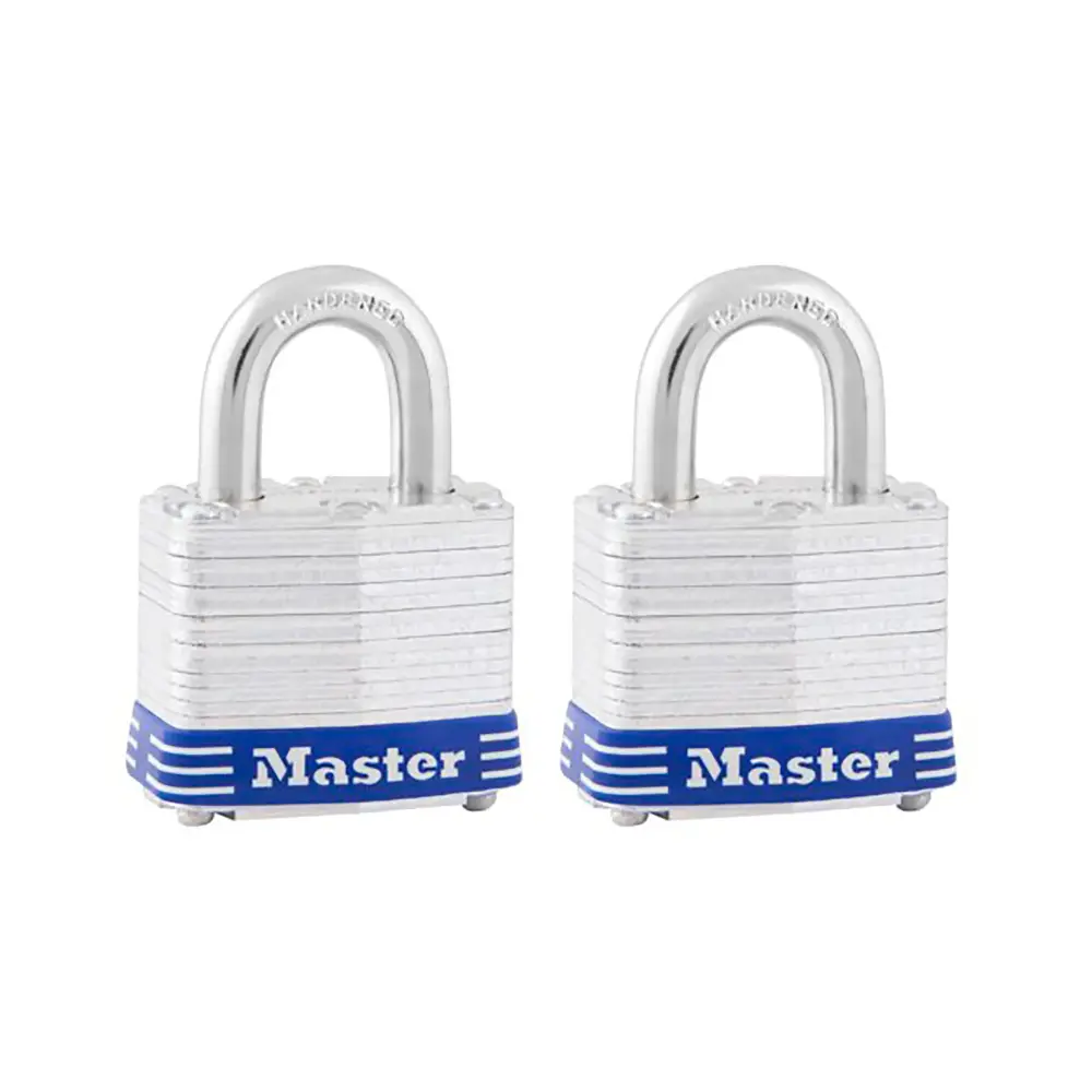 Set 2 Laminated Alloy Pin Tumbler Padlock, 1-9/16'' Wide