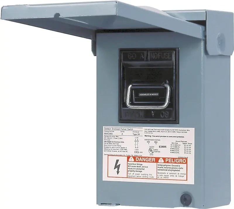 Siemens WN2060U Disconnect Switch, Air Conditioning, Non-Fused, 2-7/32 L, 60 , 240 V