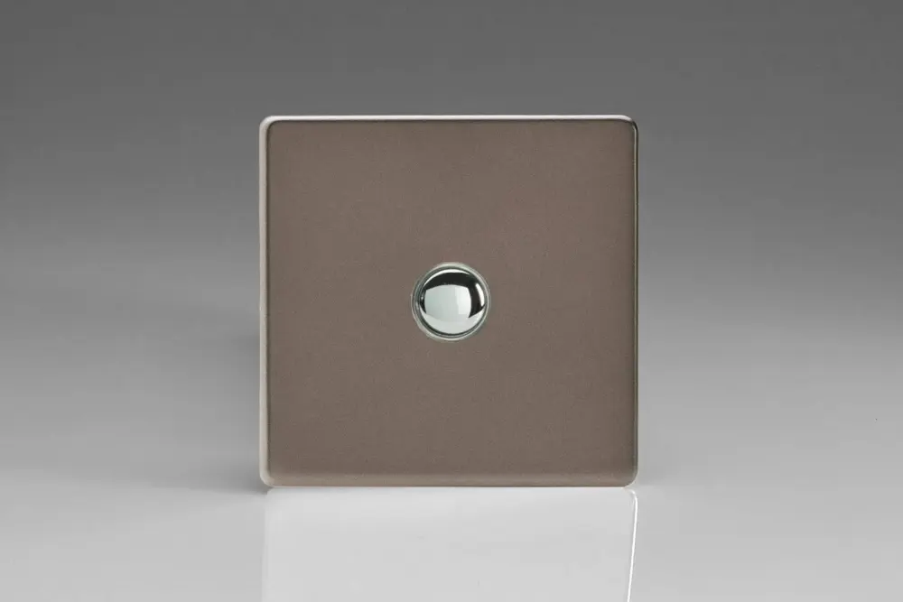 Varilight 1-Gang 6A 1-Way Push-to-Make Momentary Switch Pewter XDRM1S