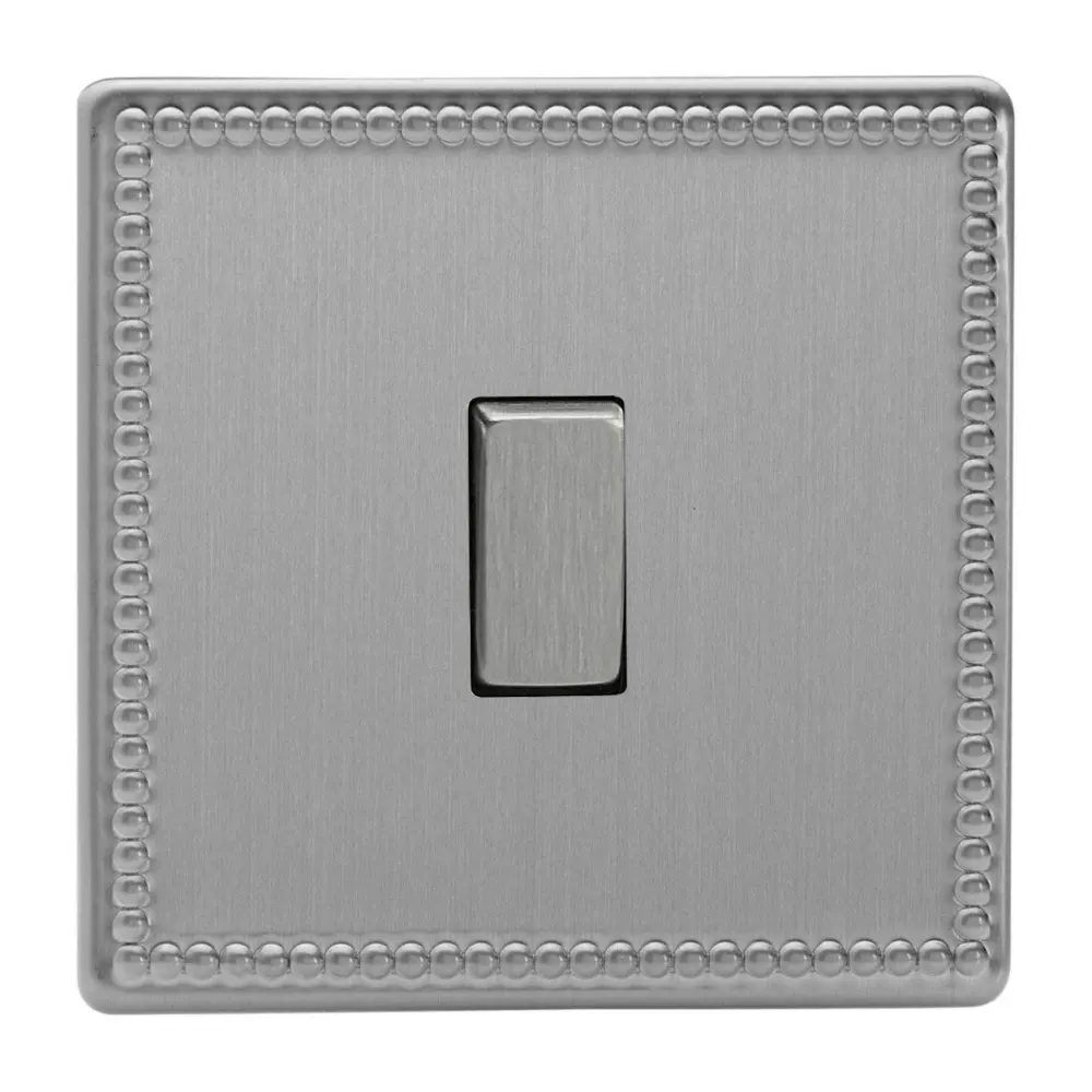 Varilight 1-Gang (Single), 1 or 2 Way 10 Amp Switch, Dimension Screwless Jubilee Textured Steel XDY1S.JS