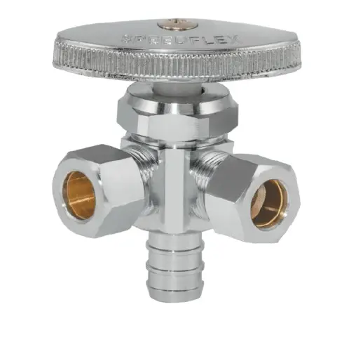 Stainless Steel 1/2BRBPEX X3/8ODX3/8OD CMP 3WY