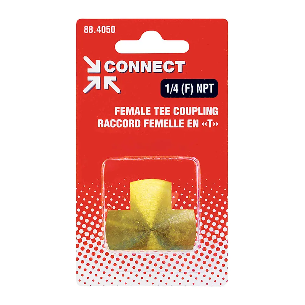Compressed Air Female Tee Coupling, 1/4 (F) NPT Aluminized Steel