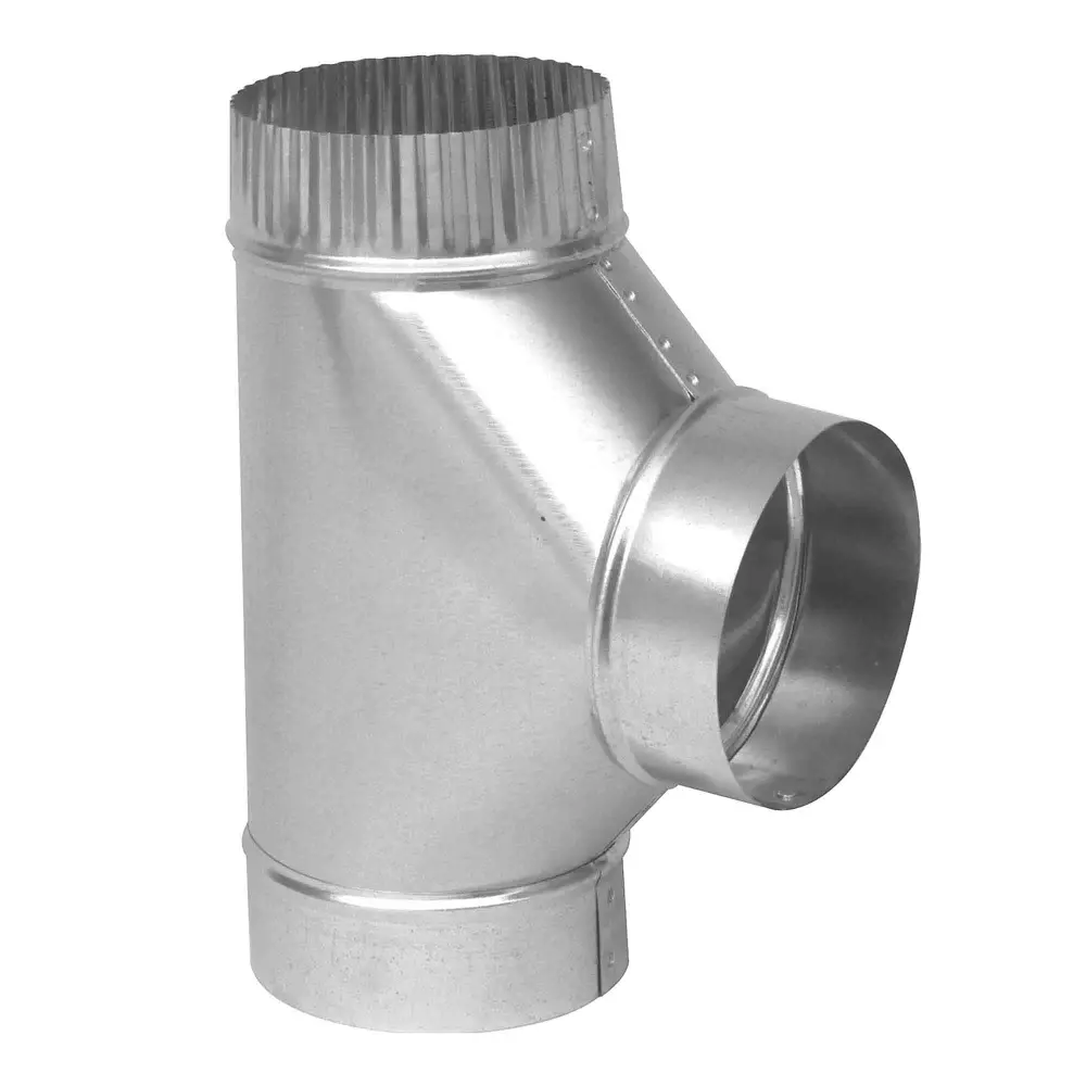 Tee Connector Galvanized Stainless 30 Gauge Branch, 6"