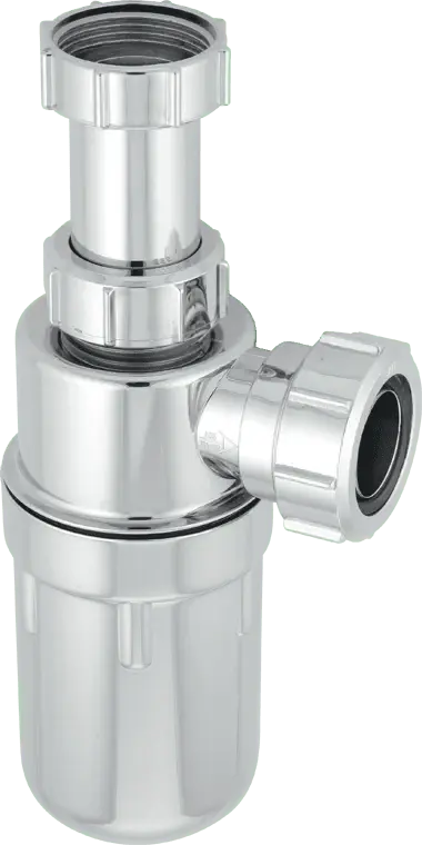 McAlpine A10AR-CP 75mm Water Seal Chrome Plated Plastic Resealing Flexible Inlet Bottle Trap Multifit Outlet 1¼"