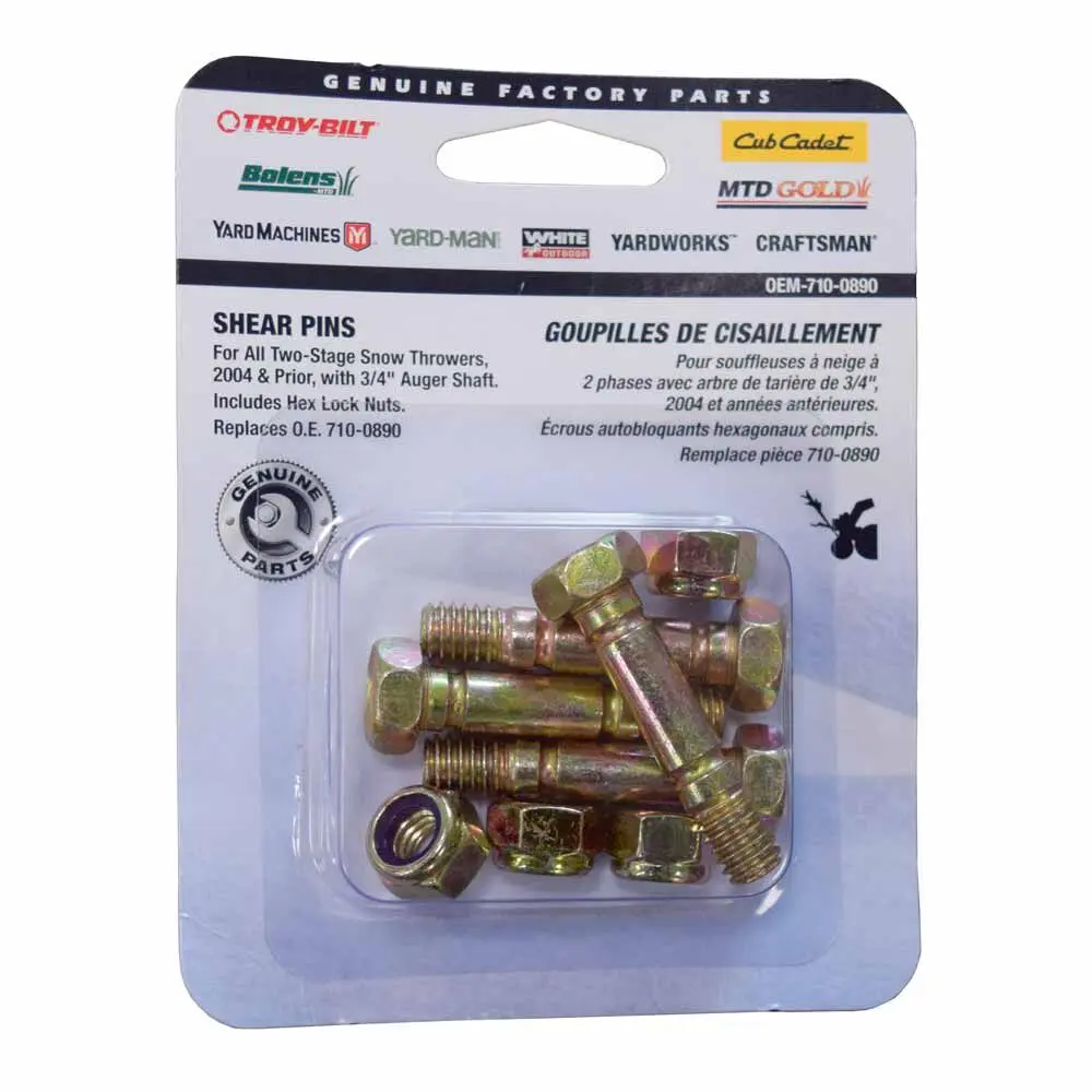 MTD OEM-710-0890 Original OEM Shear Bolt Kit, 5/16-18 x 1.5"
