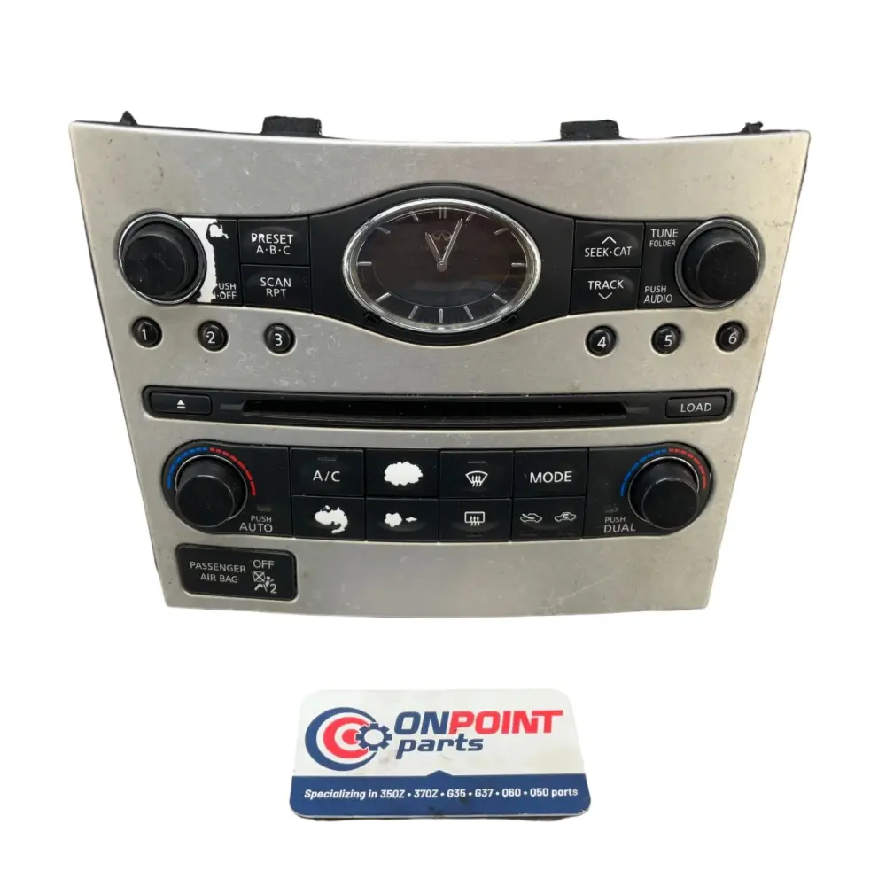 07-10 Infiniti G35 G37 Clock Radio Climate Controls Panel 25391JK62B OEM IPG