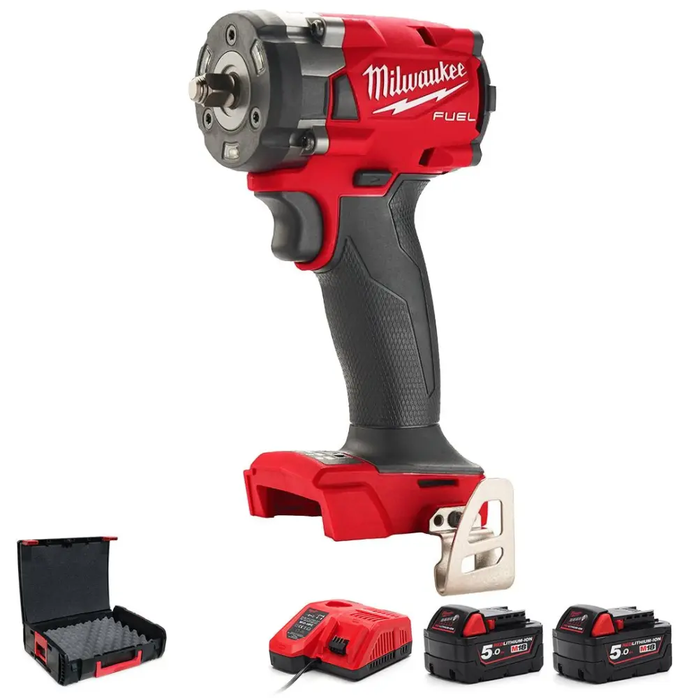 Milwaukee M18FIW2F38-502X Fuel 3/8" Sleek Impact Wrench Friction Ring 5.0Ah Kit