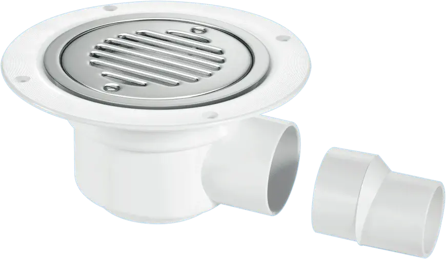 McAlpine TSG50SS-SL-SC 50mm Water Seal Trapped Gully, Clamp Ring and Cover Plate, 2" Horizontal Outlet and 2" x 1½" Socke...