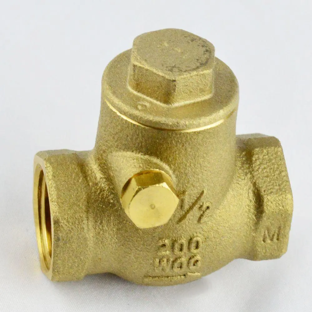 1" IPS Brass Swing Check Valve, Lead Gratis