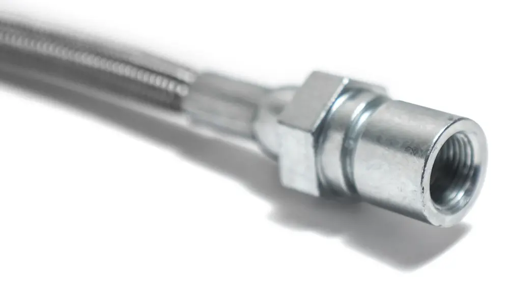 Front Outer Brake Caliper Hose - Braided Durable metal, Disc, Driver or Passenger, 1976-77 Ford Bronco