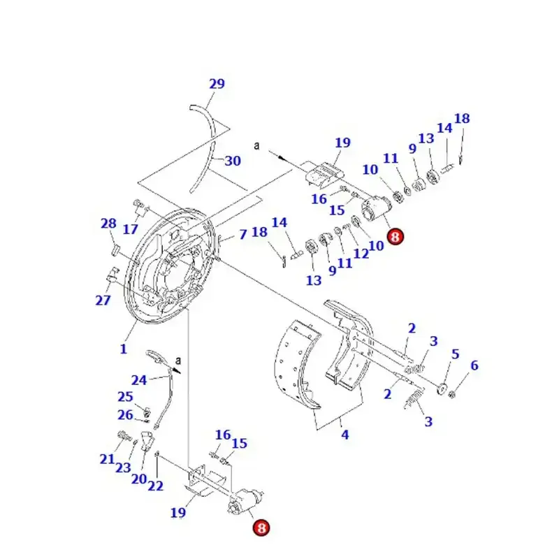 Wheel Cylinder 3FE-30-21200 Komatsu Forklift FD115-8 FD115-7 FD100-8 FD100-7 EX50