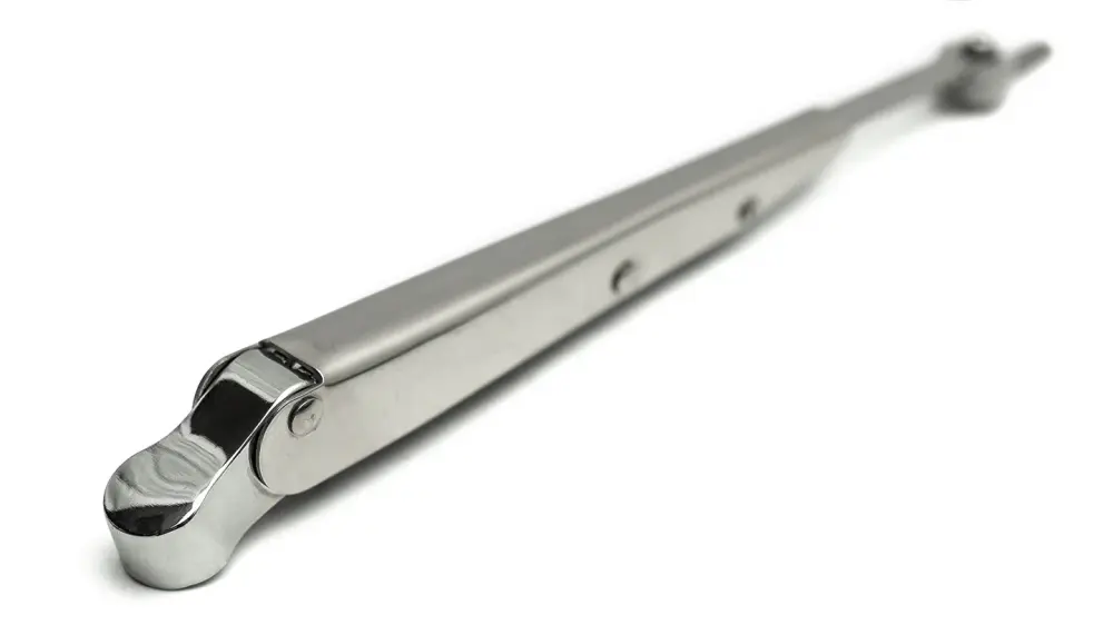 Wiper Arm, Flip Style, Reflective Stainless, Requires Aftermarket Blades